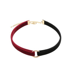 Generique Ras de cou VELVET DUO Noir-Rouge